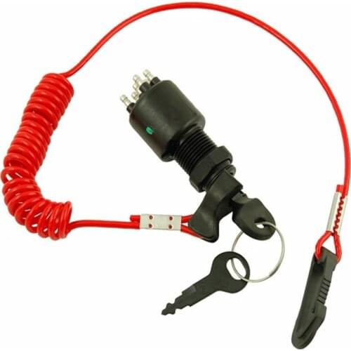 Ignition Key Switch & Safety Lanyard For Evinrude Johnson OMC 5005801 175974