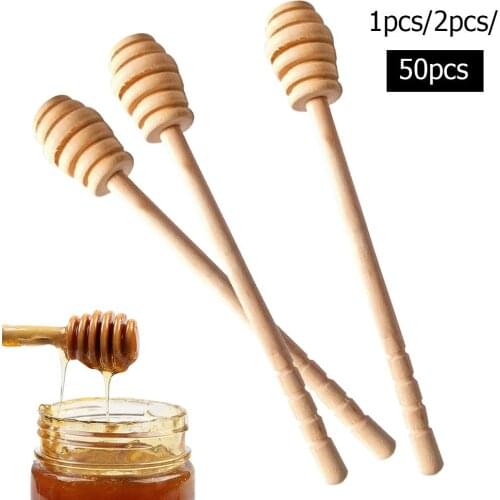 Portable Long Handle Wood Honey Dipper Stick Honey Mixer Bar Spoon Kitchen Honey Stir Stick For Mixing Honey Beekeeping Tools