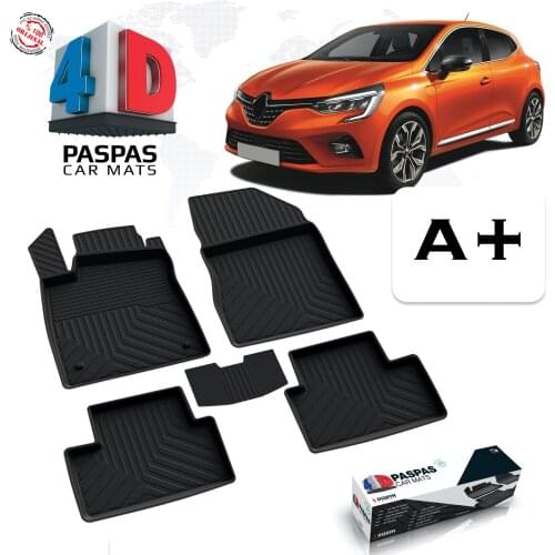 FOR RENAULT CLIO 5 BRAND RUBBER MAT CAR SPECIAL DESIGN BLACK COLOR NON-SLIP BASE HARDWARE ACCESSORY INNER LUX 2019 2020 2021 MODEL