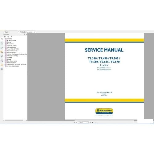 NEW HOLLAND Service Manuals DVD [10.2018] 30GB