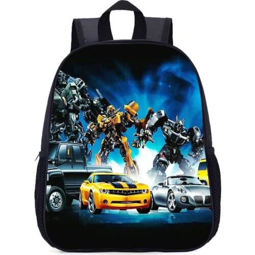 School Bags Transformation Car Robot Cartoon Backpack Travel Bumblebee Optimus Prime Megatron Decepticons School Supplies Gifts