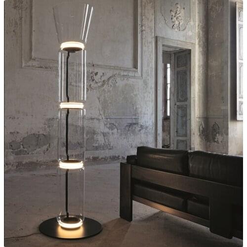 Modern Clear Glass Floor Lamp Home Living Room Reading Beside Art Standing Light Decor Lighting Fixture LED Suspension FA195