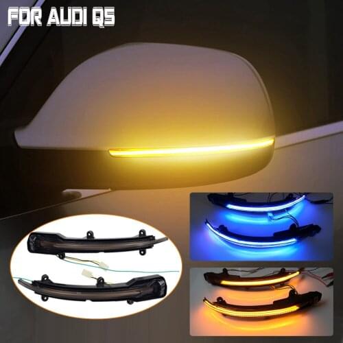2pcs For Audi Q5 SQ5 8R 2010-2017 Q7 Facelift 2010-2015 LED Side Wing Dynamic Turn Signal Light Rearview Mirror Indicator