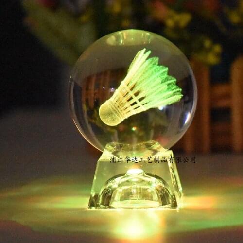Badminton Crystal furnishing articles present Glow Ball sports meet home decoration accessories christmas decorations