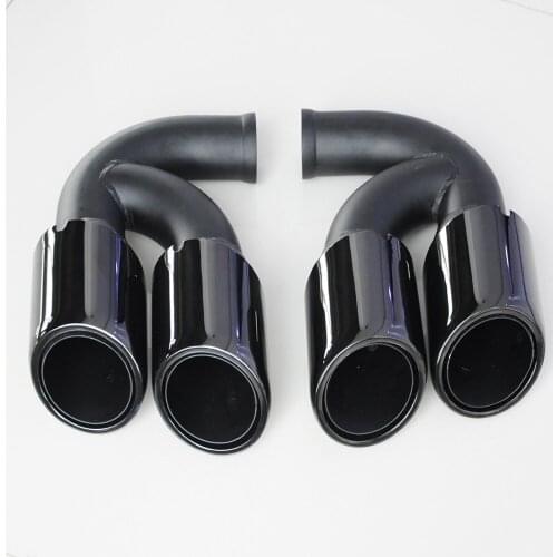 Wotefusi Car Titanium Black Exhaust Pipes Muffler Tail Tip Short Type For Porsche Cayenne V8 2011-2014 2012 2013 [QPA296]