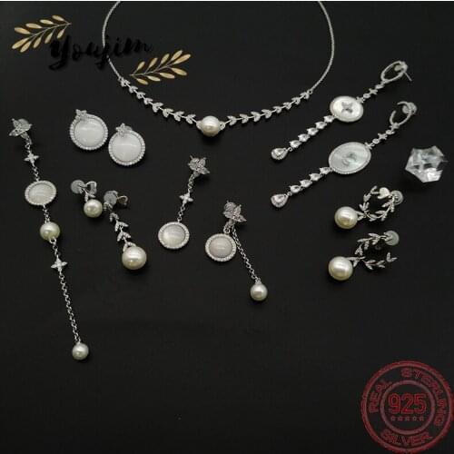 New style zircon mother shell luxury fashion pearl jewelry set women Monaco exquisite gift 925 silver