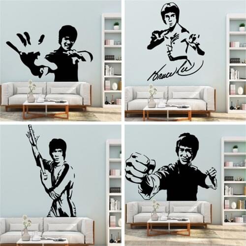 Famous Star Bruce Lee Wall Sticker Home Decor Decoration For Living Room BedRooms Film Stars Decor Stickers Waterproof Wallpaper