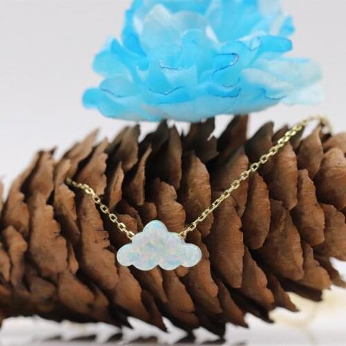 1pc/lot) Wholesale 7.3x12mm op17 Cloud white Opal cloud necklace Fire Opal Stone Synthetic cloud Opal Necklace
