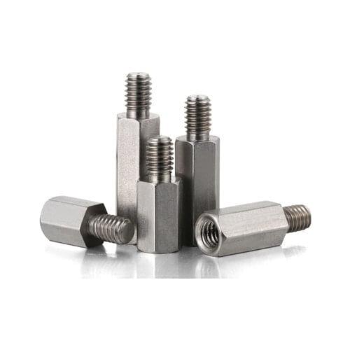 10pcs M3 hexagon connection column screws single-pass isolation post nut pillar bolt stainless steel 8mm outer hread length