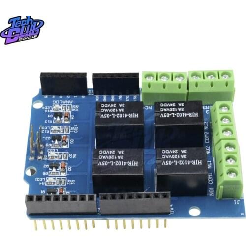 4 Channel 5V Relay Expansion Module Relay Shield Interface For Arduino Signal Control Power Expansion Drive Board Red Indicator