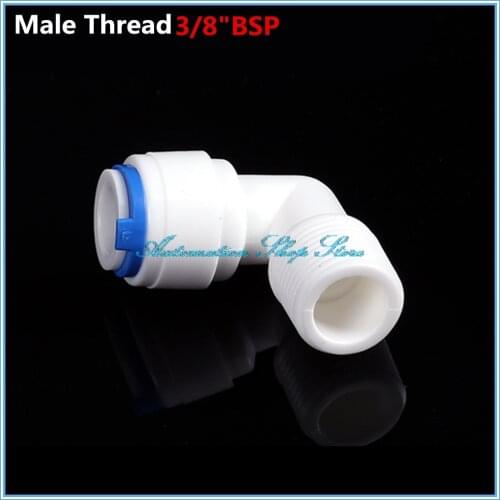 5Pcs 3/8"OD Hose Connection 3/8"BSP Male Thread Quick Connector RO Water Reverse Osmosis Aquarium System Connector Fitting