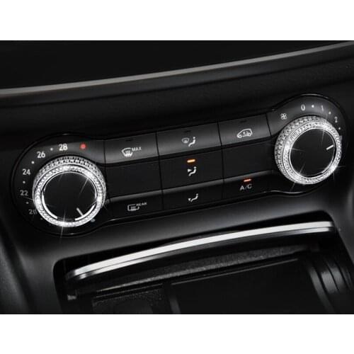 Diamond Car Console Air Condition Knob Trim Cover For Mercedes Benz A B Class GLA CLA C117 W117 2013-2018 Car Accessories