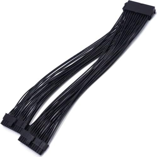 ATX 24Pin 1 to 2 Port Power Supply Extension Cable PSU Male to Female Splitter 24PIN Extension Cable