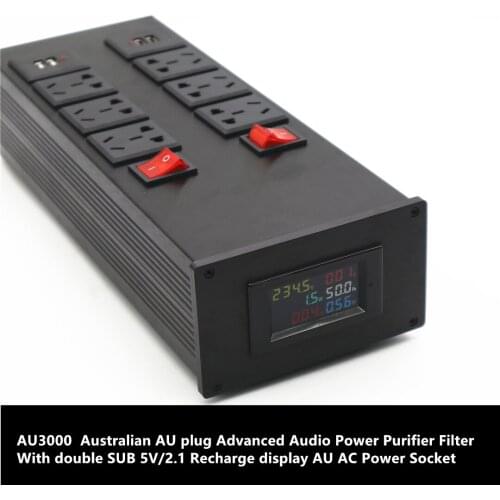 AU3000 Australian AU plug Advanced Audio Power Purifier Filter With double USB 5V/2.1 Recharge display AU AC Power Socket