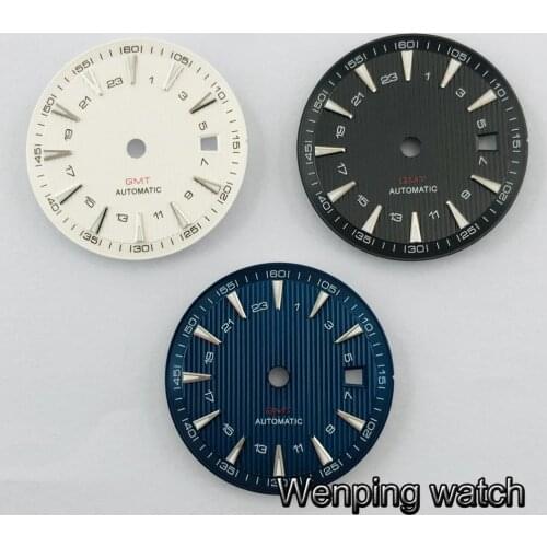 31mm Bliger blue black white watch Dial luminous Fit ETA 2836/2824 DG2813/3804 Miyota 8215 821A 8205 automatic movement