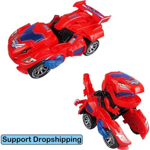 New Dinosaur Transformed Electric Toy Car General Wheeled Robot Refitting Car Christmas Childrens Gift LED Lamp Music Car