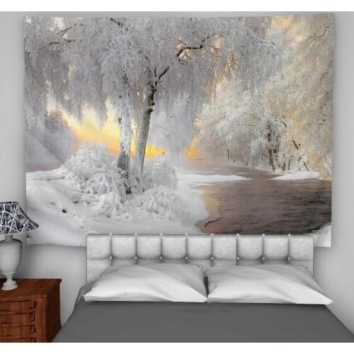 Snow Forest Wall Art Tapestry Custom Bedroom Home Decoration