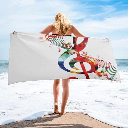 Colorful Music Symbol Art Beach Towel Luxury Quick-dry Microfiber Bath Towels Yoga Mat Sport Swimming Towels