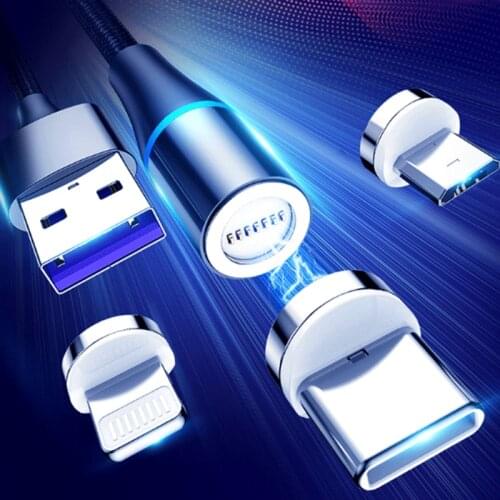 3A Magnetic Cable Fast Charging For iPhone Xs Max XR 8 7 6 6S Plus Micro USB Cable Type C Cable For Samsung Xiaomi Huawei