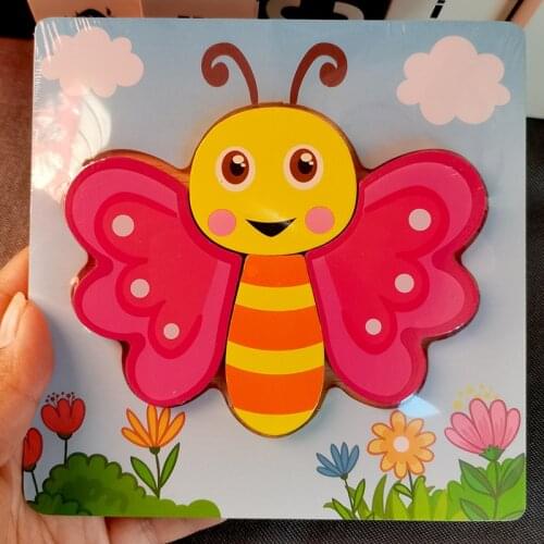 Montessori Materials Toy 3D Puzzle Baby juguetes Wooden Educational Toys For Children Kids Brain Development Match Bricks