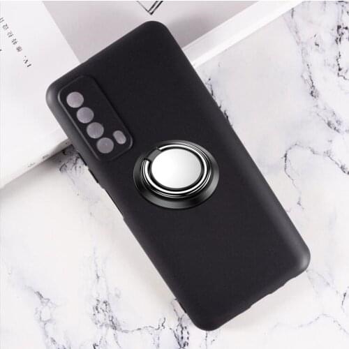 TPU Soft Case For Huawei Enjoy 10e 20 20 Pro Z 5G Honor 10X 20 30 Pro Lite 20e Plus Back Ring Metal Car Magnetic Holder Cover