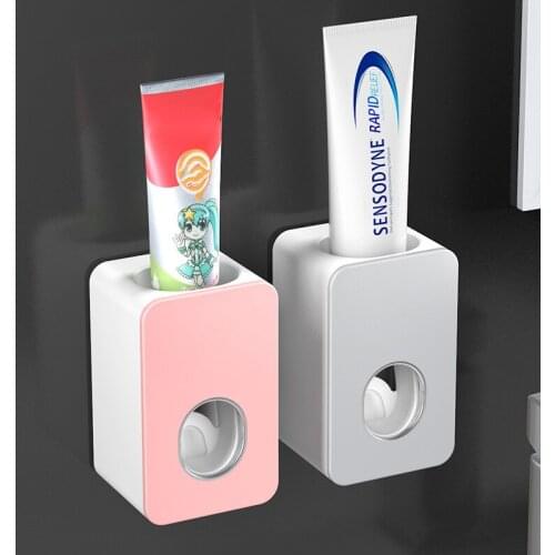 Wall Mounted Lazy Automatic Toothpaste Dispenser Plastic Toothpaste Squeezers Toothpaste Rack Holder For Bathroom Accessories