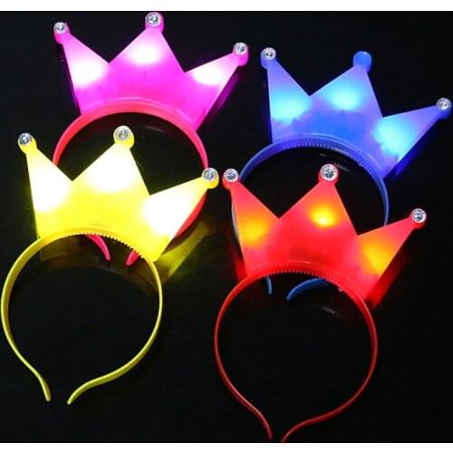 Fashion New Led Light Headband Crown Hair Band Toys Party Decoration Flashing Headwear For Adults And Children Party Decoration