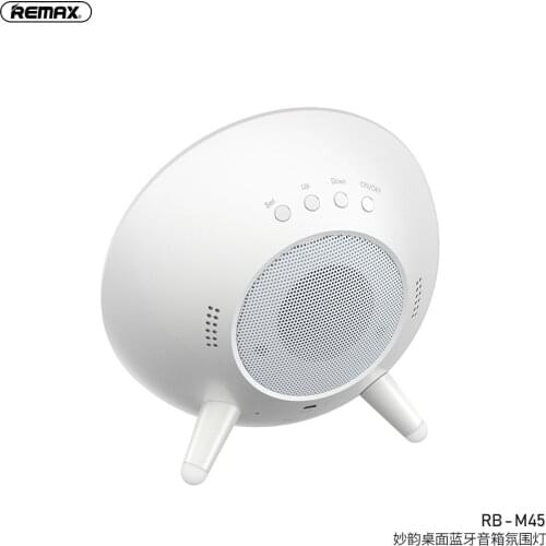 REMAX New RB-M45 Desktop Colorful Atmosphere Light Bluetooth Speaker Large Screen Alarm Clock Bluetooth 4.2 Large Speaker