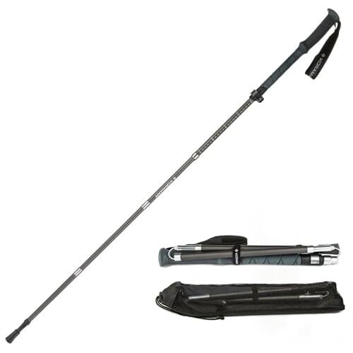 1Pcs Folding Hiking Stick Carbon Fiber Ultralight Trekking Poles Quick Lock Hiking Poles for Camping Telescopic Walking Stick
