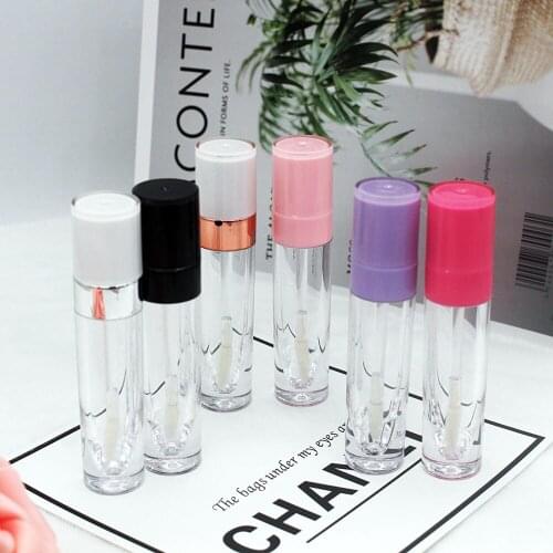 6ml Clear Plastic Thick Wall Lip Gloss Empty Tube Cosmetics High Quality Cylindrical Lipgloss Packaging Container