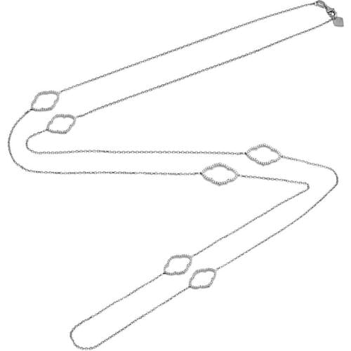 Silver, Black Chain Oval White Stone Silver Necklace, best present options for Your Loved Ones