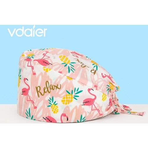 Unisex operating room cap surgical cap cartoon printing clinical medical surgery cap dentist work cap beauty salon nursing cap
