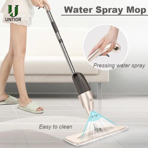 UNTIOR Spray Floor Mop Reusable Microfiber Pads 360 Degree Handle Mop for Home Kitchen Laminate Wood Ceramic Tile Floor Cleaning