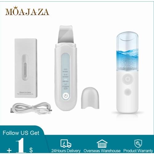 Ultrasonic Skin Scrubber Peeling Acne Blackhead Removal Face Cleaning Vibration Massage Whitening Lifting Beauty Skincare Device