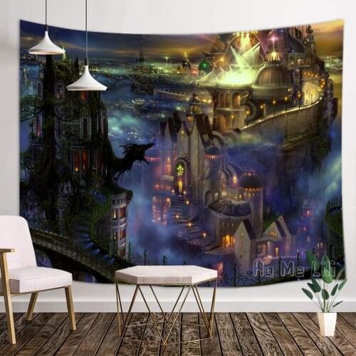 City Night Fantasy Tapestry Interior Unique Design