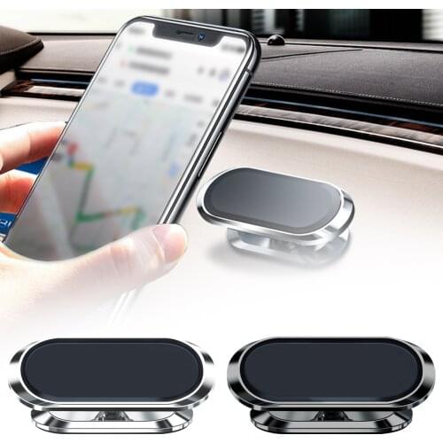Universal Car Phone Holder Stand For IPhone 12 Samsung Xiaomi 360 Strip Magnetic Holder In Car GPS Mount Dashboard Holder