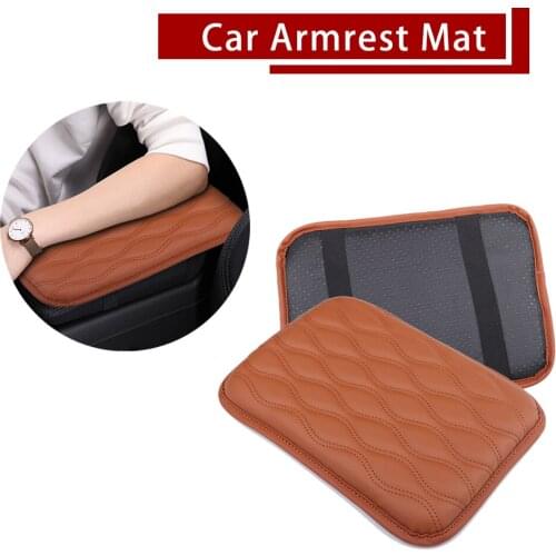Universal Leather Car Armrest Mat Interior Auto Armrests Storage Box Mats Dust-proof Cover Armrest Protector Accessories