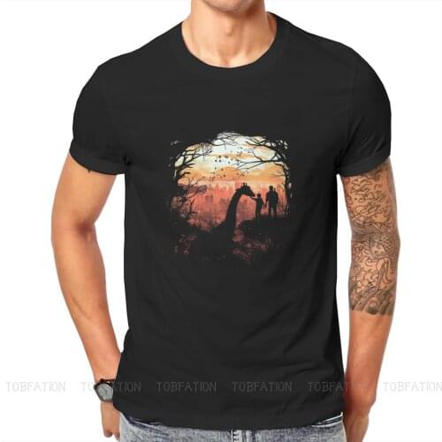 The Last of us Adventure Game Giraffe Tshirt Vintage Grunge Mens Streetwear Tops Big Size Cotton O-Neck T Shirt