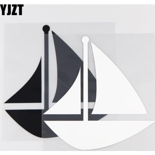 YJZT 16.3CM*16.6CM Sailboat Decoration Pattern Car Sticker Vinyl Decal 1A-0028
