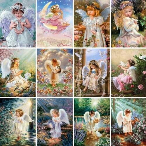 Yumeart Paint With Diamond Painting Girl Cross Stitch Square Diamond Embroidery Sale Angel Rhinestones Handwork Hobby Home Decor