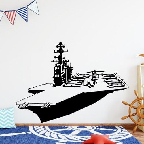 Fun Aircraft carrier Wall Sticker Removable Wall Stickers Diy Wallpaper Living Room Children Room Wall Art Sticker Murals