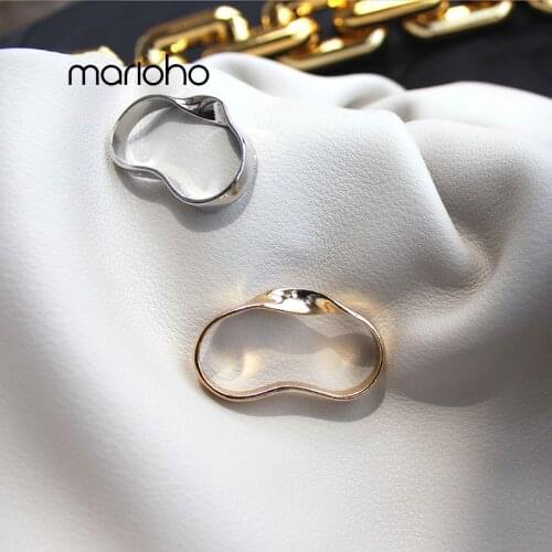 Womens Design Exaggerated Metal Arc Twisted Double Finger Ring Gold Color Geometric Statement Joint Ring Party Jewelry Gifts