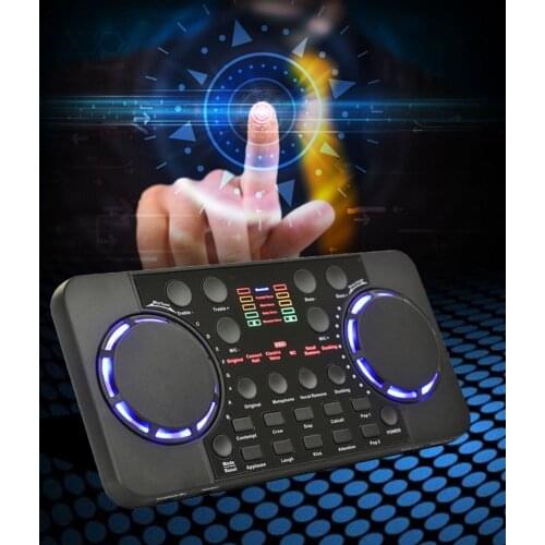 ALLOYSEED V300 Pro Sound Card Audio Live Streaming Sound Card Headset 10 Effects Bluetooth4.0 Audio Interface Mixer for Phone PC