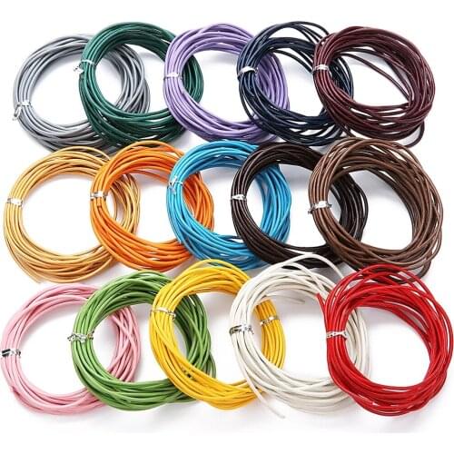 10meters/lot Round Thong Genuine Leather Cord String Thread Rope for DIY Bracelet Necklace Jewelry Making Wholesale