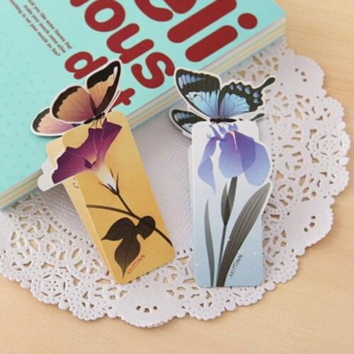 10 pcs/lot Creative Butterfly Bookmarks Cartoon Book Marks Paper Clip Office School Gifts