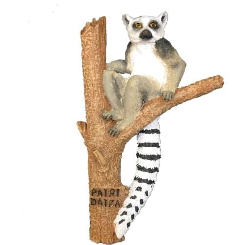 Hand-painted Ring Tailed Lemur 3D Fridge Magnets Travel Souvenirs Refrigerator Magnetic Sticker Home Decor