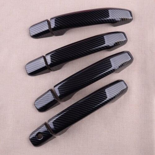 8pcs Car Carbon Fiber Style Side Door Handle Cover Trim Fit for Chevrolet Colorado 2015 2016 2017 2018 2019 2020