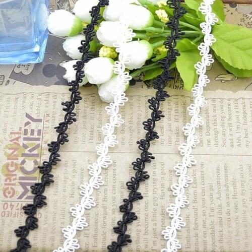 1M Latest Lace Fabric Applique White Black Lace Ribbon Trim Guipure Fabric Laces Trims DIY Sewing Trimmings encaje dentelle VG36