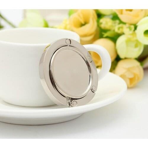 Free shipping Blank DIY Foldable Handbag Hanger Bag Purse Hanger folding Hook Holder for Restaurant Table Party Gift SN312