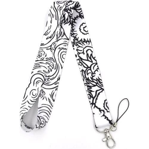 Van gogh painting starry sky sunflowers women Neck Lanyard keychain Mobile Phone Strap ID Badge Holder KeyChain Keyring cosplay